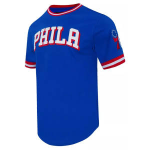 Pro Standard Men's Philadelphia 76ers Blue Classic Chenille T-Shirt, Medium