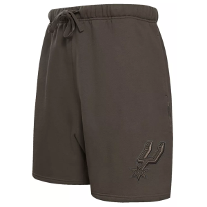 Pro Standard Men's San Antonio Spurs Taupe Neutral Fleece Shorts, Small, Brown