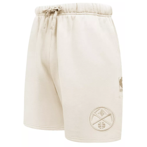 Pro Standard Men's Denver Nuggets Off-White Neutral Fleece Shorts, Small