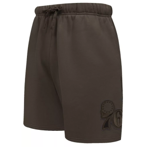 Pro Standard Men's Philadelphia 76ers Taupe Neutral Fleece Shorts, Small, Brown