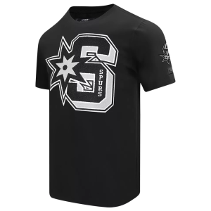 Pro Standard Men's San Antonio Spurs Black Mash Up Short Sleeve T-Shirt, Medium