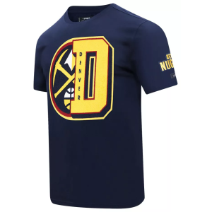 Pro Standard Men's Denver Nuggets Navy Mash Up Short Sleeve T-Shirt, Medium, Blue