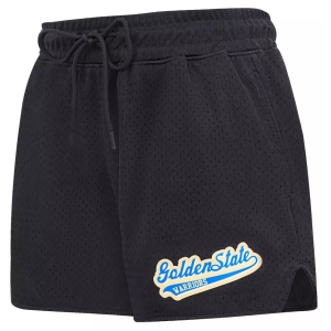 Pro Standard Women's Golden State Warriors Black Script Tail Mesh Shorts, XS
