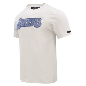 Pro Standard Men's Los Angeles Lakers Linen Varsity Blues Short Sleeve T-Shirt, XXL, Tan