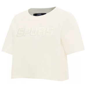 Pro Standard Women's San Antonio Spurs Off White Neutral Boxy T-Shirt, XS
