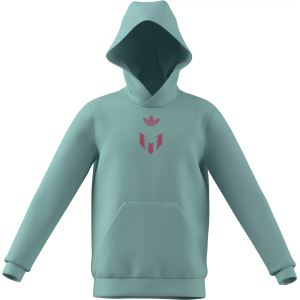 adidas Kids' Messi Hoodie, Large, Semi Flash Aqua
