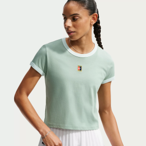 Nike Women's Heritage Short Sleeve Tennis T-Shirt, XL, Steam