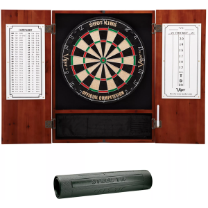 Viper Metropolitan Sisal Dartboard, Cabinet, and Accessory Bundle, Metropolitan Cinnamon