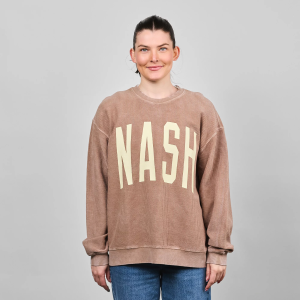 Nash Nash Women's Nashville Brown Camden Corded Crewneck Sweatshirt, XL | Great Mother's Day Gift - $64.00 at DICK'S Sporting Goods