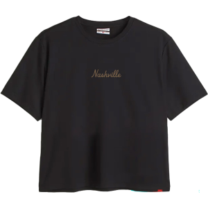 Where I'm From Women's Nashville Black Embroidered T-Shirt, Medium | Great Mother's Day Gift