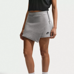 Nike Women's Sportswear Tech Fleece Mid-Rise Skort, Large, Dk Grey Heather | Great Mother's Day Gift