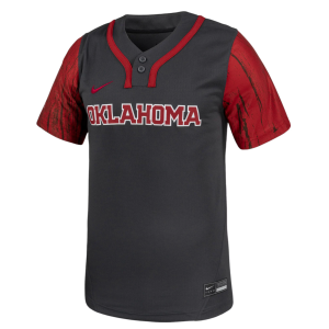 Nike Women's Oklahoma Sooners Grey Two Button Replica Softball Jersey, Small, Gray