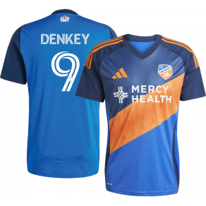adidas Adult FC Cincinnati Kevin Denkey #9 2025 Primary Replica Jersey, Men's, Small, Blue