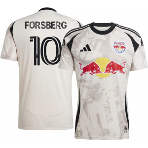 adidas Adult New York Red Bulls Emil Forsberg #10 2025 Secondary Replica Jersey, Men's, Medium, Tan