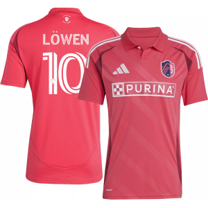 adidas Adult St. Louis City SC Eduard Lowen #10 2025 Primary Replica Jersey, Men's, Small, Pink