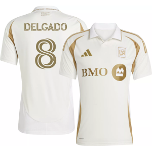 adidas Adult Los Angeles FC Mark Delgado #8 White Away Replica Jersey, Men's, Medium