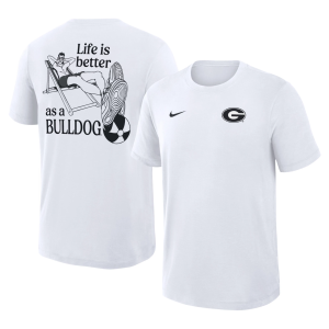 Nike Men's Georgia Bulldogs White Local Mascot Slub T-Shirt, Small