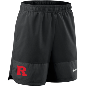Nike Men's Rutgers Scarlet Knights Black Dri-FIT Woven Shorts, Medium