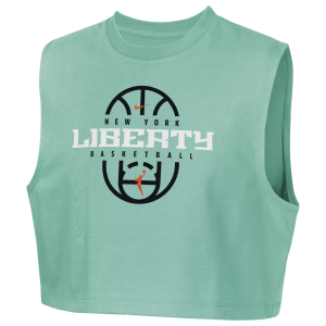 Nike Nike Girls' New York Liberty Green On Court Practice Cropped T-Shirt, Small - $26.25 at DICK'S Sporting Goods