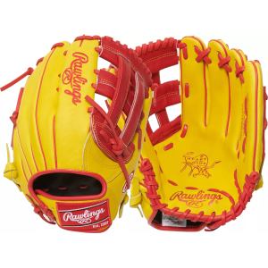 Rawlings 12.75" Ronald Acuna Heart of the Hide R2G Series Glove 2025, Yellow/Red