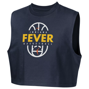 Nike Girls' Indiana Fever Navy On Court Practice Cropped T-Shirt, Small, Blue