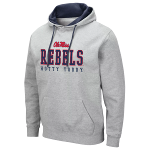 Colosseum Men's Ole Miss Rebels Heather Grey Pullover Hoodie, XXL, Gray