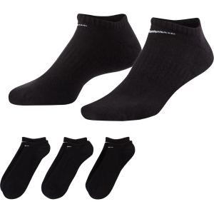 Nike Men's Dri-FIT Everyday Cushioned No-Show Training Golf Socks - 3 Pack, Small, Black