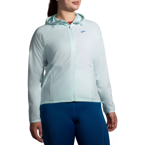 Brooks Women's Canopy Weatherproof Running Jacket, XS, Ice Blue