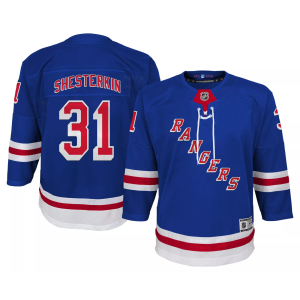NHL Youth New York Rangers Igor Shesterkin #31 2024-2025 Home Authentic Jersey, L/XL, Blue