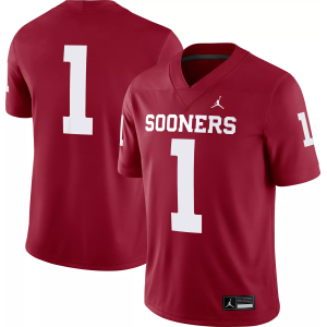 Jordan Jordan Men's Oklahoma Sooners #1 Crimson Dri-FIT Replica Football Game Jersey, Small, Red - $130.00 at DICK'S Sporting Goods