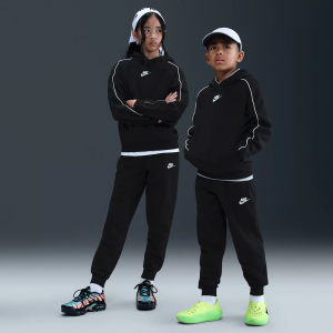 Nike Kids' Sportswear Club Fleece Hoodie Track Suit, Small, Black/White