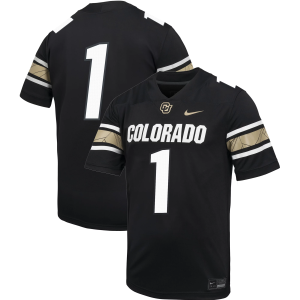 Nike Men's Colorado Buffaloes #1 Black Alternate Replica Football Jersey, Small