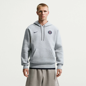 Nike Adult Paris Saint-Germain FC Gray Club Hoodie, Men's, Small