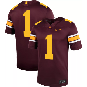 Nike Men's Minnesota Golden Gophers #1 Maroon Replica Football Jersey, Small, Red