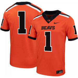 Nike Men's Oregon State Beavers #1 Orange Alternate Replica Football Jersey, Small
