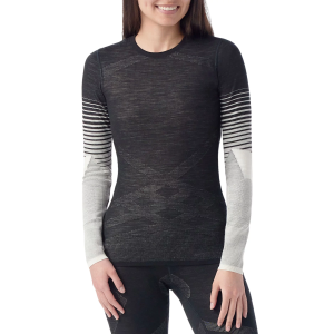 Smartwool Women's Intraknit Thermal Merino Pattern Baselayer Top, XS, Black