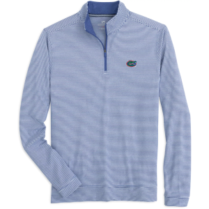 Southern Tide Men's Florida Gators Blue Cruiser Micro-Stripe Quarter-Zip Pullover Shirt, XXL