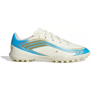 adidas Kids' F50 Messi Club Turf Soccer Cleats, Size 2.5, White/Blue
