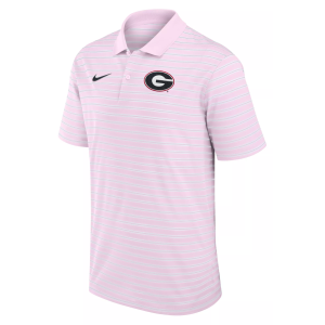 Nike Men's Georgia Bulldogs Pink Country Club Striped Polo, Small | Great Father's Day Gift