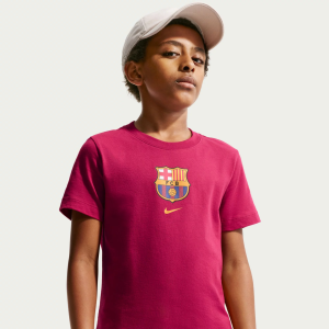 Nike Youth FC Barcelona 2026 Home Crest T-Shirt, Small, Red