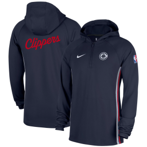 Nike Men's Los Angeles Clippers Navy On Court Zone Warmup Pullover Hoodie, XL, Blue
