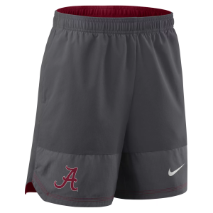Nike Men's Alabama Crimson Tide Grey Dri-Fit Woven Shorts, XXL, Gray | Great Father's Day Gift