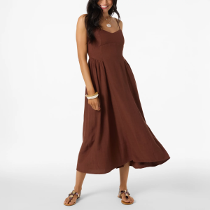 O'Neill Women's Linden Solid Dress, Small, Coconut Brown
