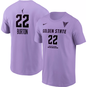 Nike Men's Golden State Valkyries Veronica Burton #22 Lilac T-Shirt, Medium, Purple | Great Father's Day Gift
