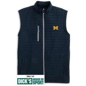 Johnnie-O Men's Michigan Wolverines Wake Crosswinds Vest, Medium, Blue | Great Father's Day Gift