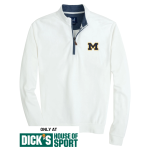 Johnnie-O Men's Michigan Wolverines White Sully 1/4 Zip Pullover, XXL | Great Father's Day Gift