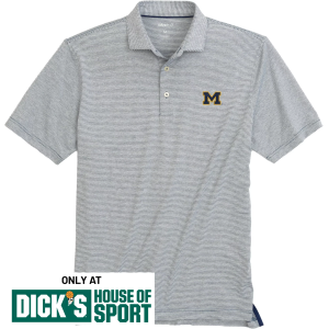 Johnnie-O Men's Michigan Wolverines Heather Twilight Lyndonn Polo, XL, Gray | Great Father's Day Gift