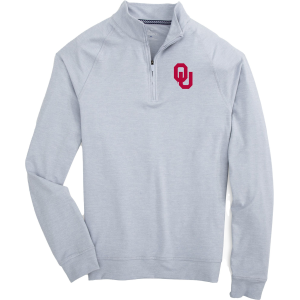 Southern Tide Men's Oklahoma Sooners Grey Cruiser Quarter-Zip Jacket, XXL, Gray