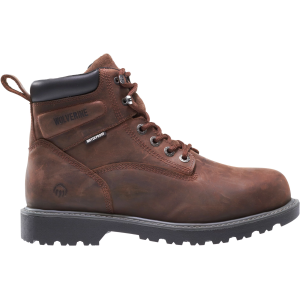 Wolverine Men's Floorhand 6'' Waterproof Steel Toe Work Boots, 7.5 W, Dark Brown