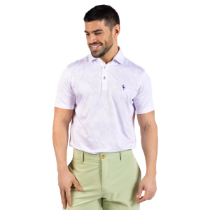 TailorByrd Men's Honeycomb Jacquard Textured Performance Polo, Medium, Dove